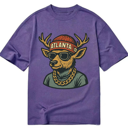 "deer" "atlanta" "atl" "red" "us South" - Classic T-shirt - Purple