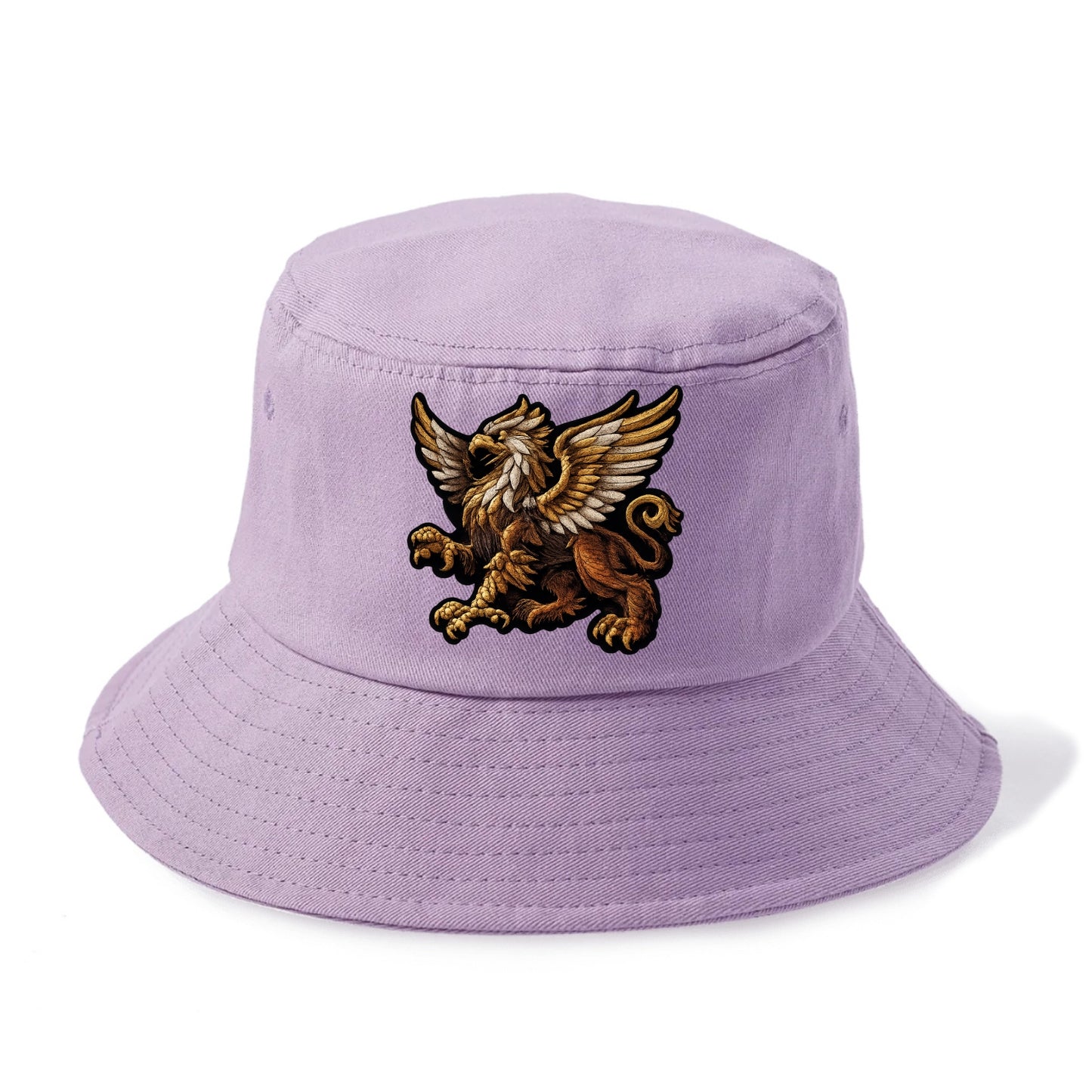 GRIFFIN BEAST - lion eagle hybrid in gold and brown , heraldic - Bucket Hat - Purple