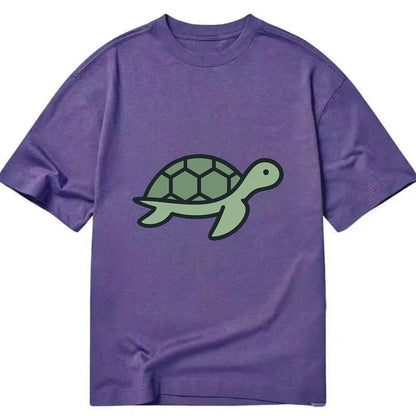 Sea Turtle - Green with shell pattern flat side profile - Classic T-shirt - Purple