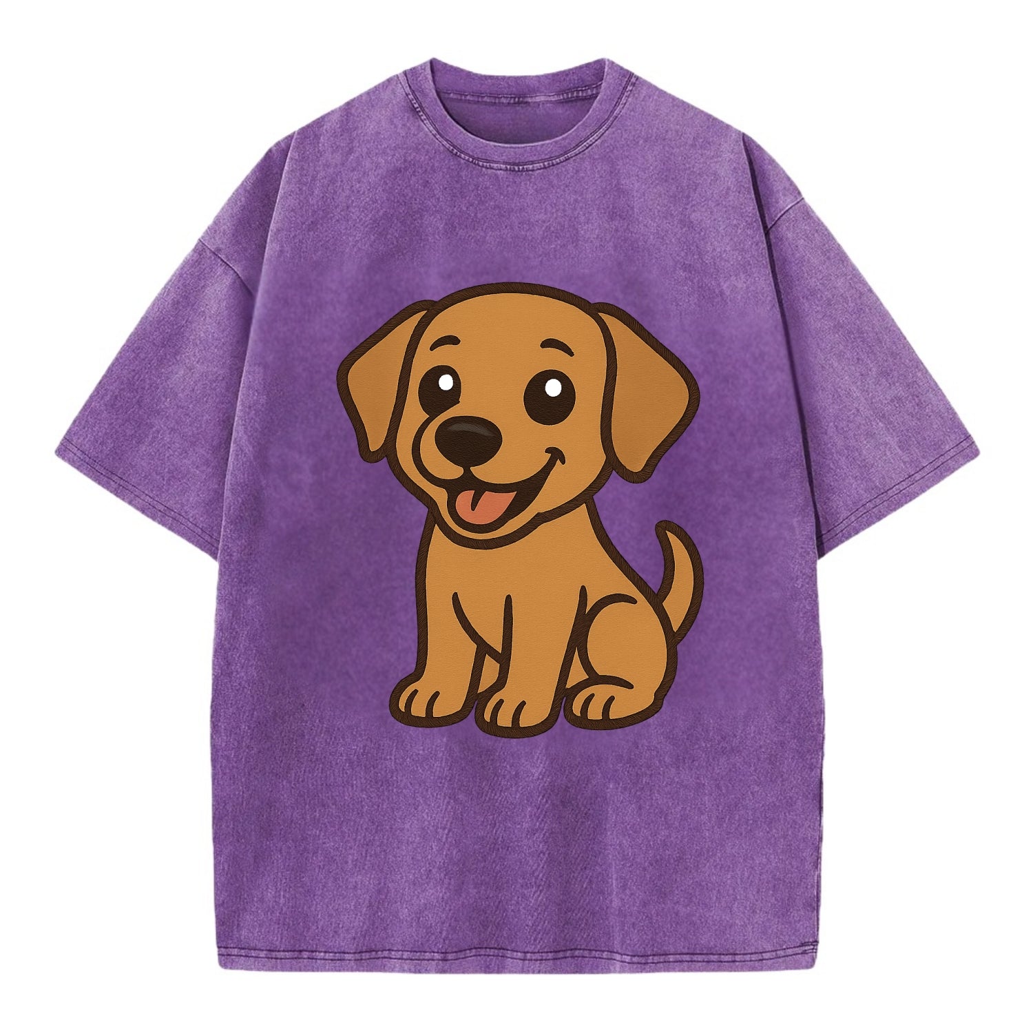 Labrador - Happy panting expression - Vintage T-shirt - Purple