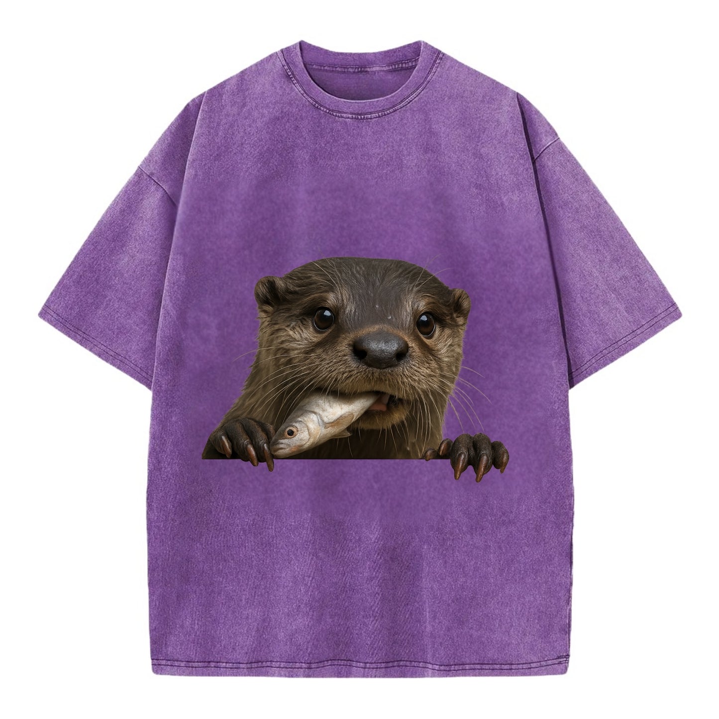 River Otter  - Vintage T-shirt - Purple