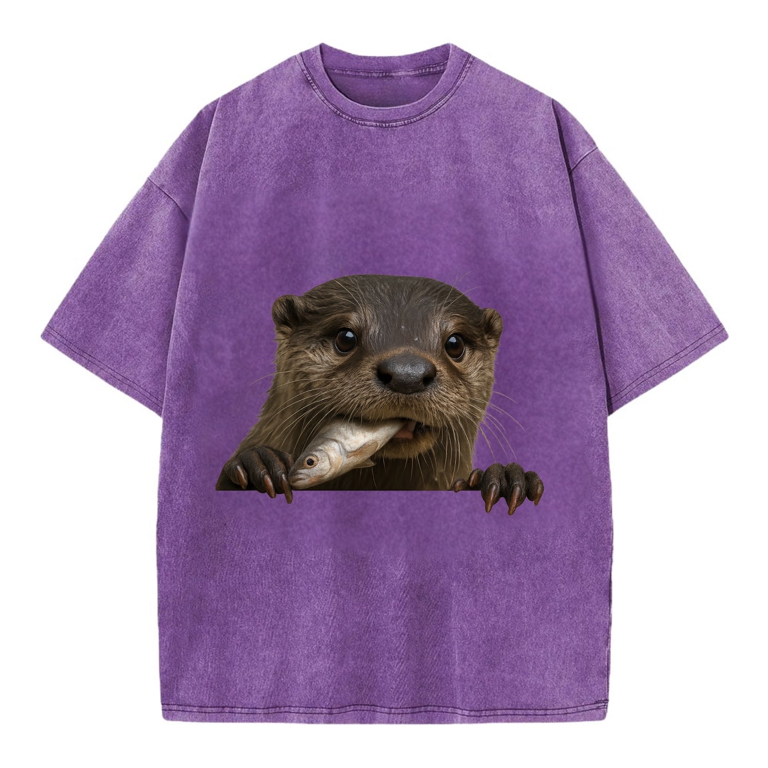 River Otter  - Vintage T-shirt - Purple