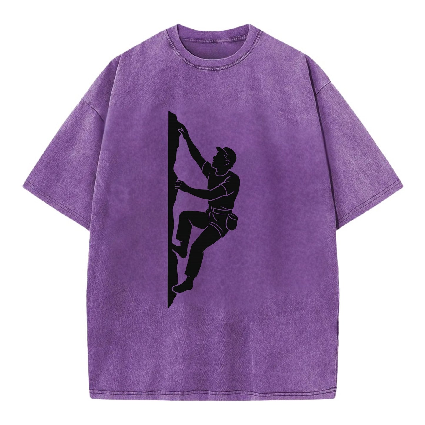 Rock climber reaching for the next hold - Vintage T-shirt - Purple
