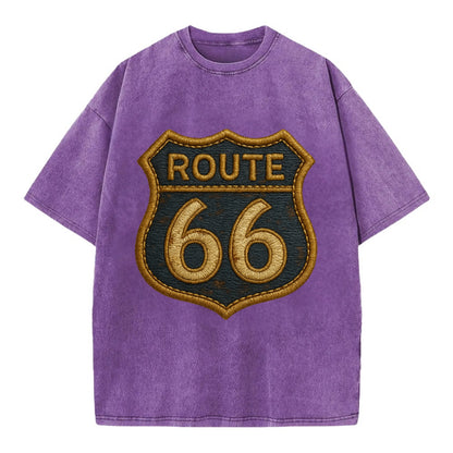 Route 66  - Vintage T-shirt - Purple