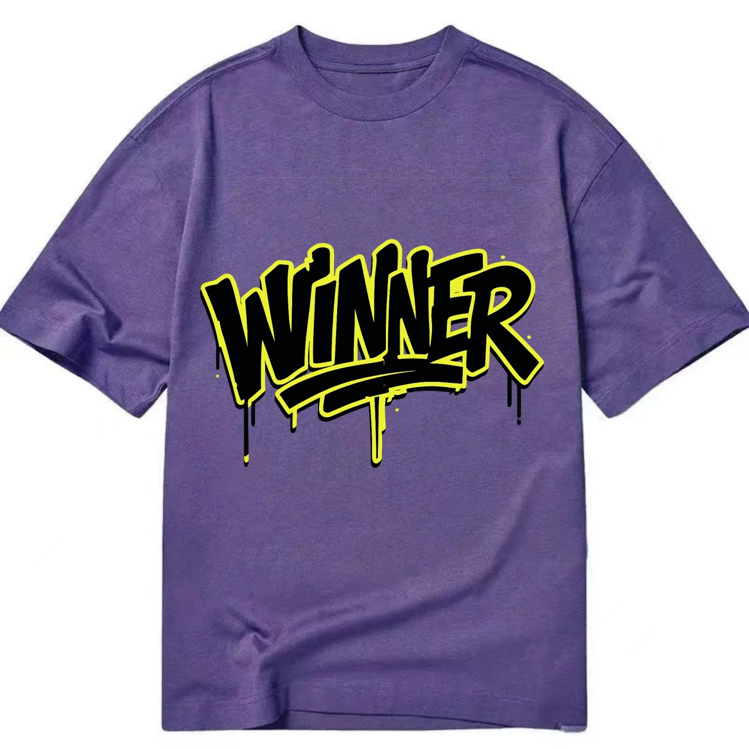 Bold typography design - "WINNER" - victorious mindset, champion - Classic T-shirt - Purple