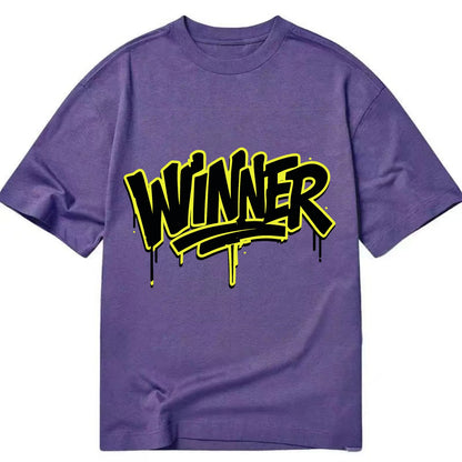 Bold typography design - "WINNER" - victorious mindset, champion - Classic T-shirt - Purple