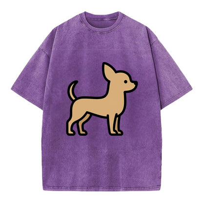 Chihuahua - Tan smooth coat flat side profile - Vintage T-shirt - Purple