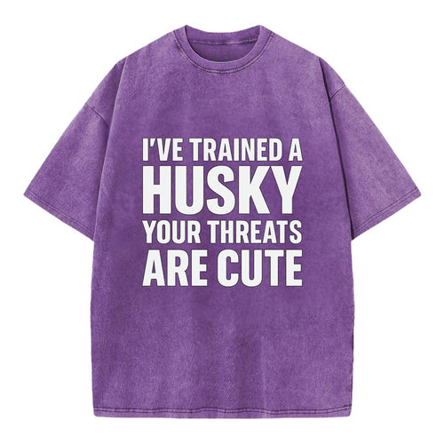 I've trained a husky, your threats are cute - Vintage T-shirt