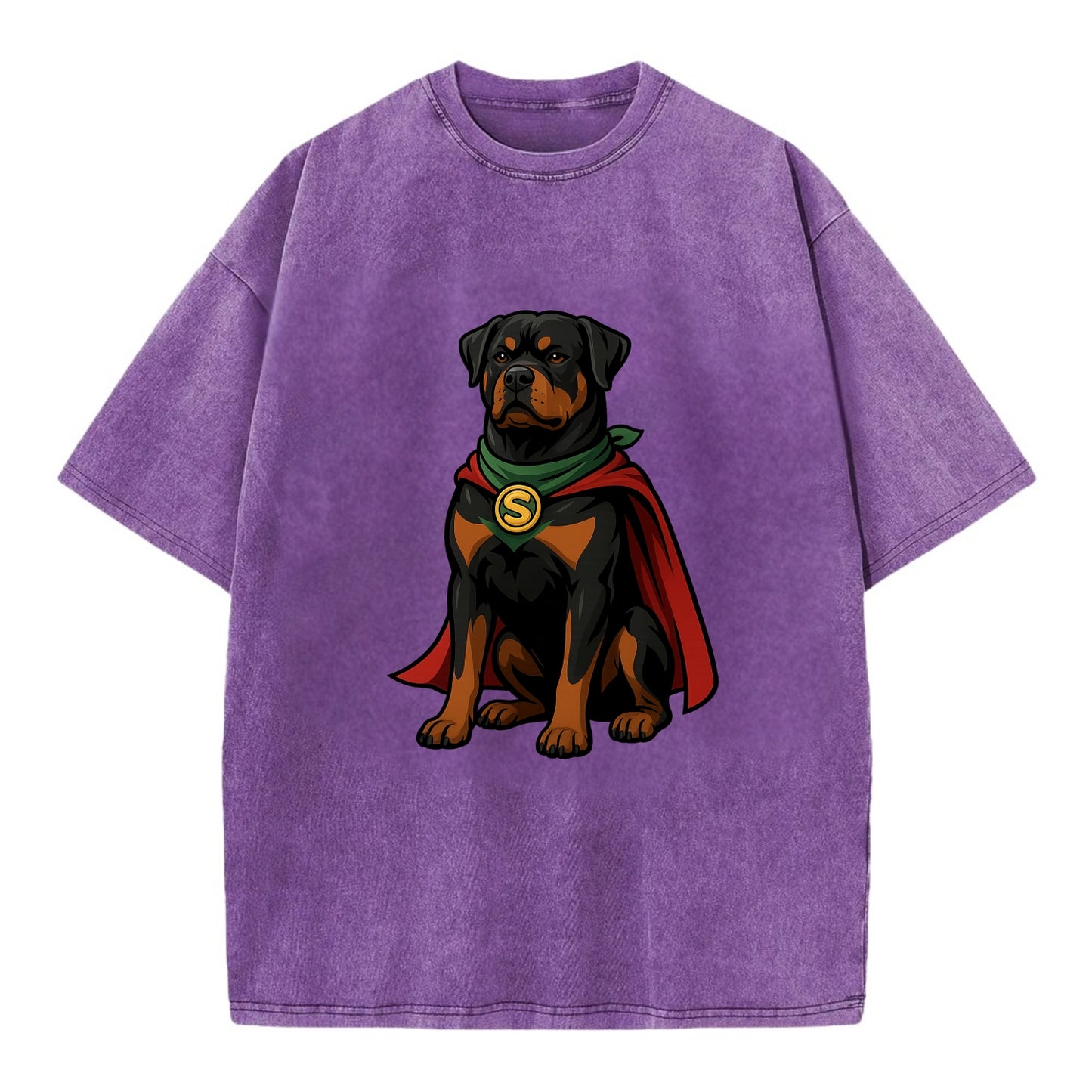 Rottweiler Strong Hero  - Vintage T-shirt - Purple
