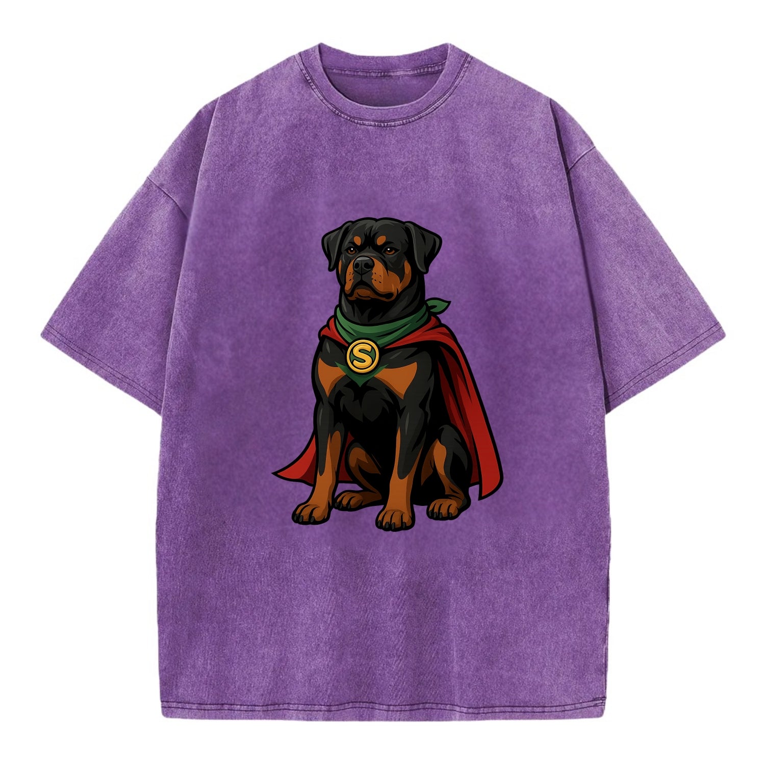 Rottweiler Strong Hero  - Vintage T-shirt - Purple