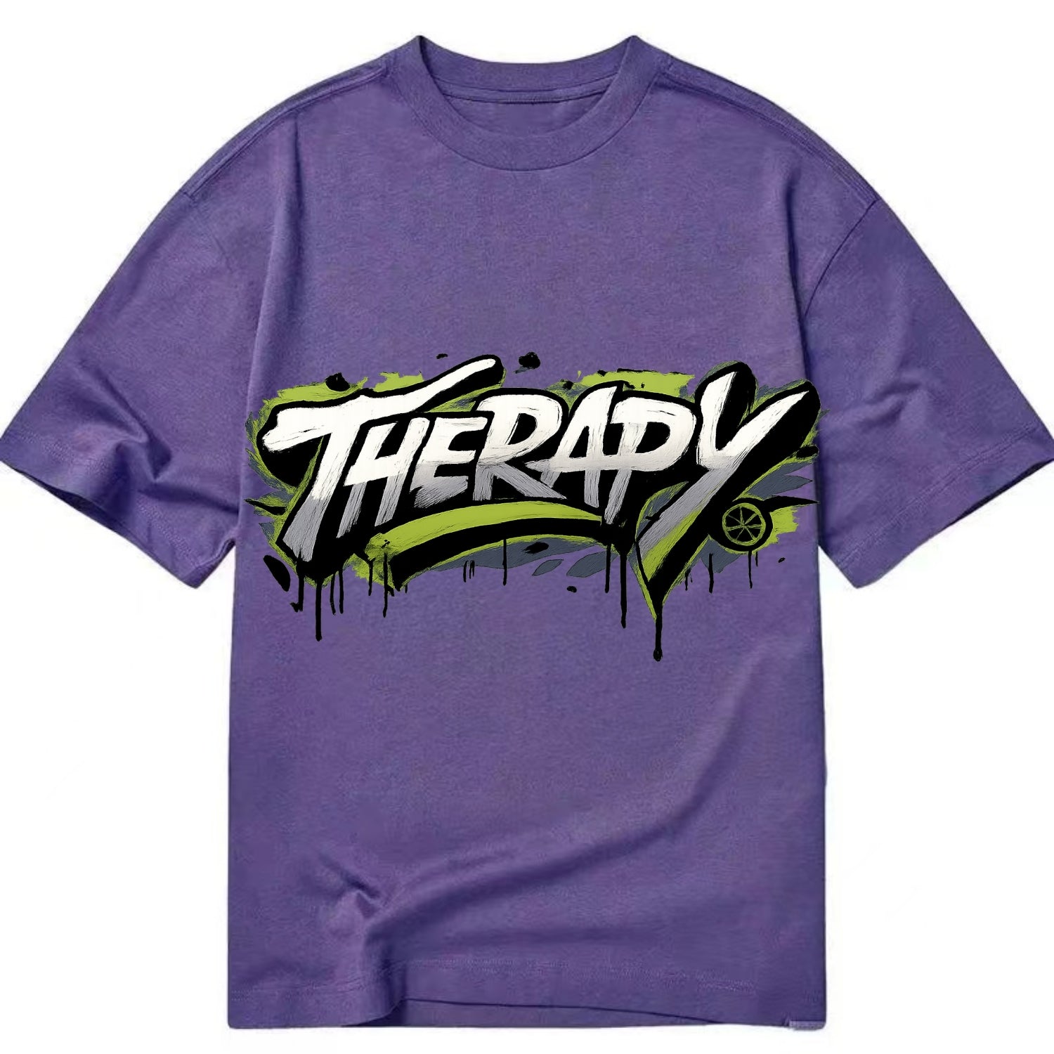 Bold typography design - "THERAPY" - mental health, getting help - Classic T-shirt - Purple