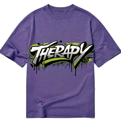 Bold typography design - "THERAPY" - mental health, getting help - Classic T-shirt - Purple