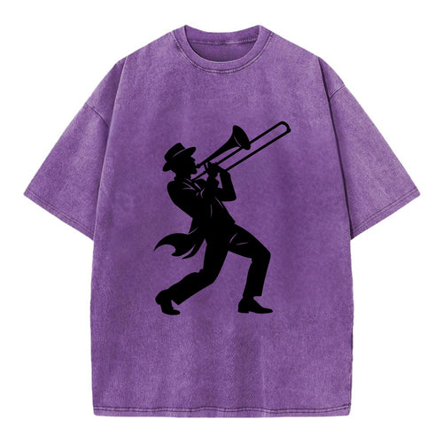 Trombone player jazz improvisation - Vintage T-shirt