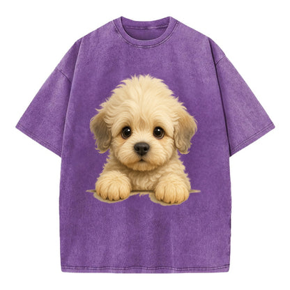 Dandie Dinmont Terrier  - Vintage T-shirt - Purple