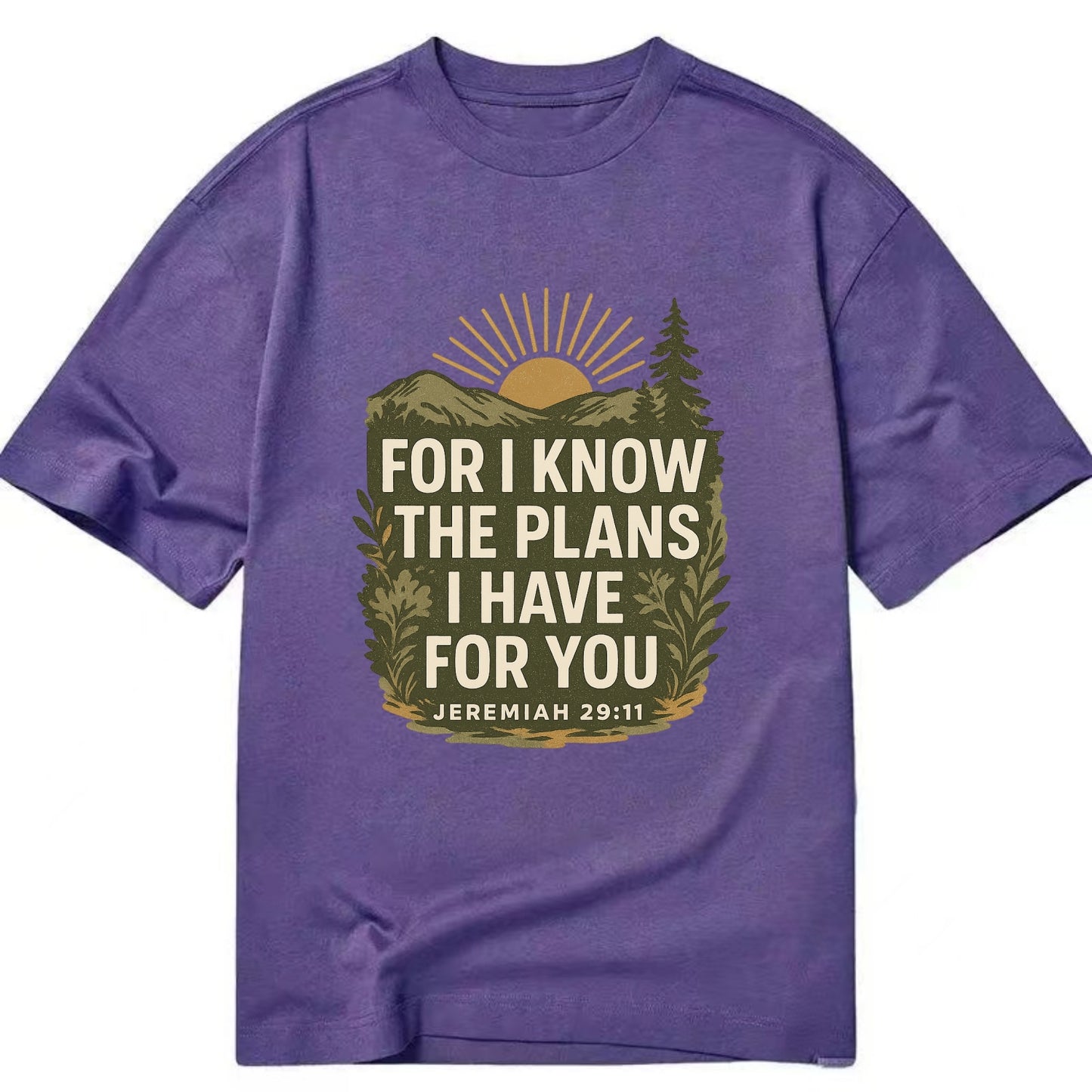 Jeremiah 29:11 Sunrise - Classic T-shirt - Purple