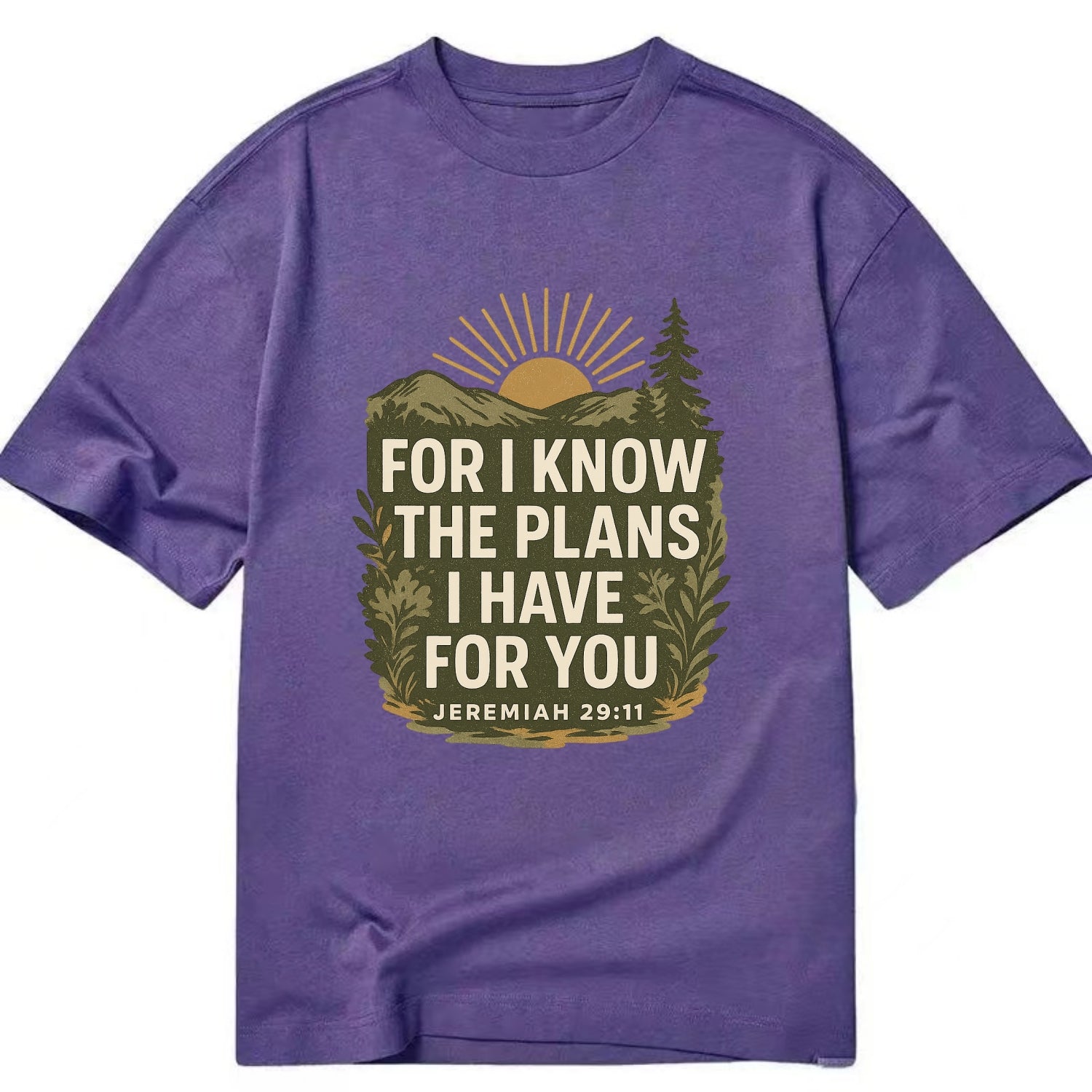 Jeremiah 29:11 Sunrise - Classic T-shirt - Purple