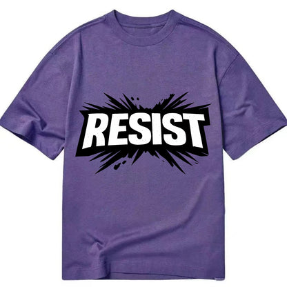Bold typography design - "RESIST" - fighting back, standing against - Classic T-shirt - Purple