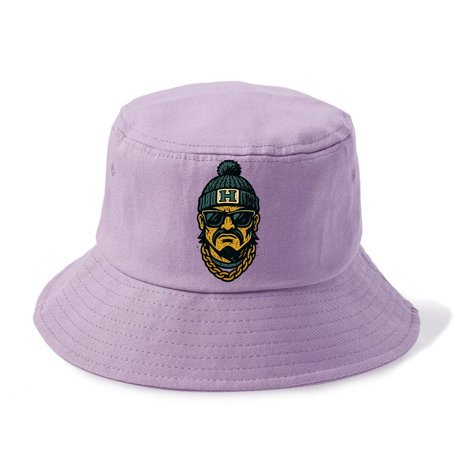 Honolulu Warrior wearing Hawaii beanie with H patch - Bucket Hat - Purple