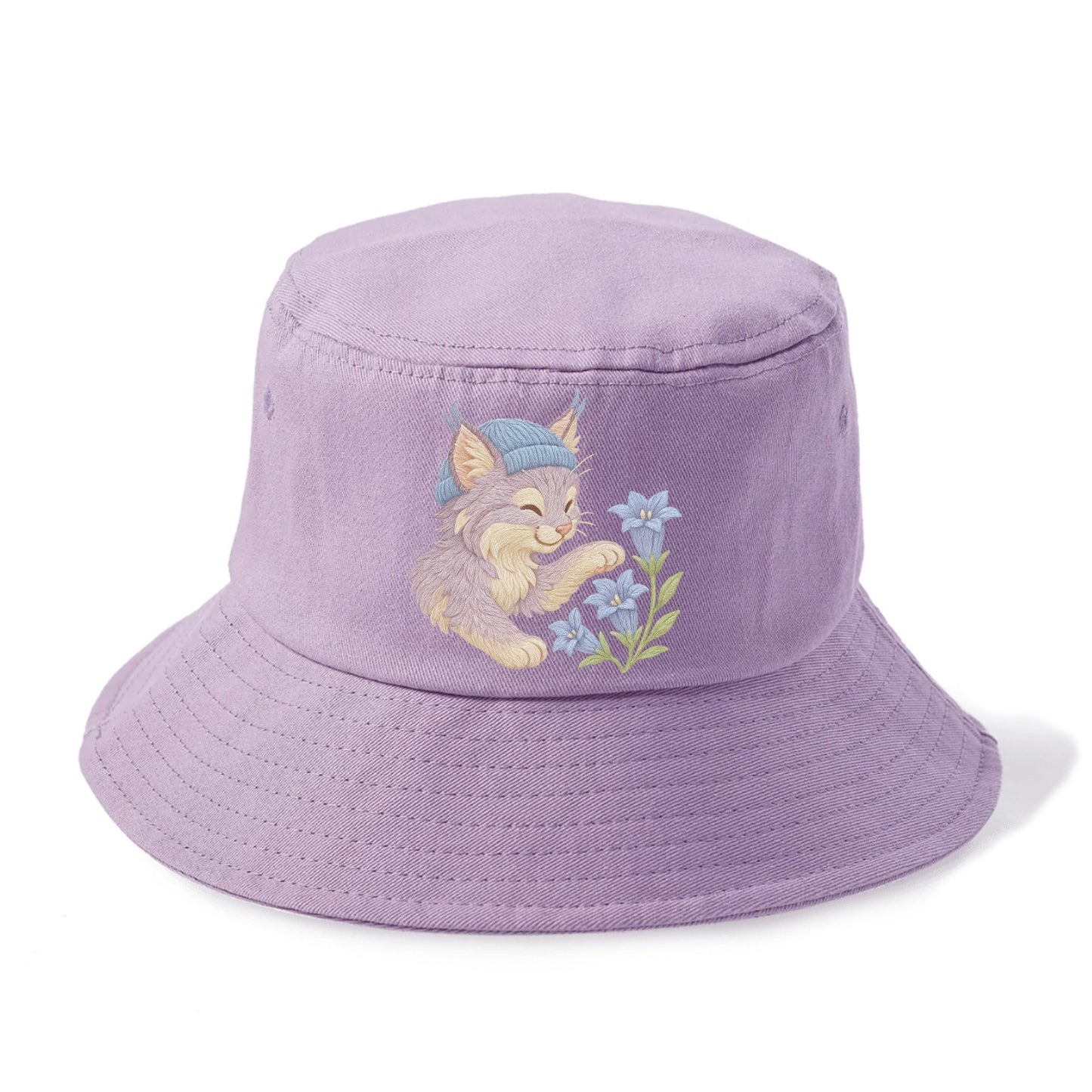 Lynx and Gentian  - Bucket Hat - Purple