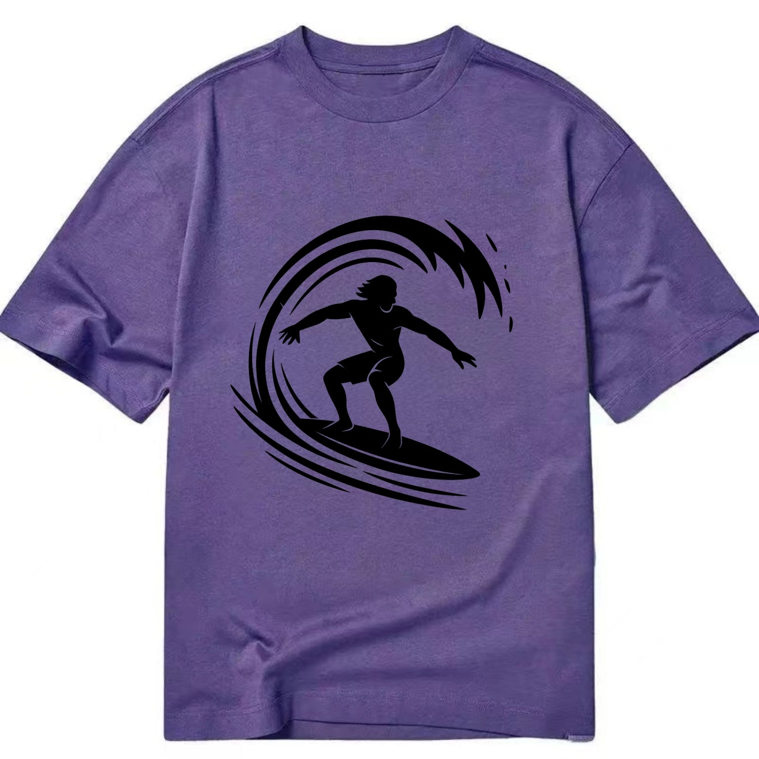 Hawaiian surfer riding big wave - Classic T-shirt - Purple