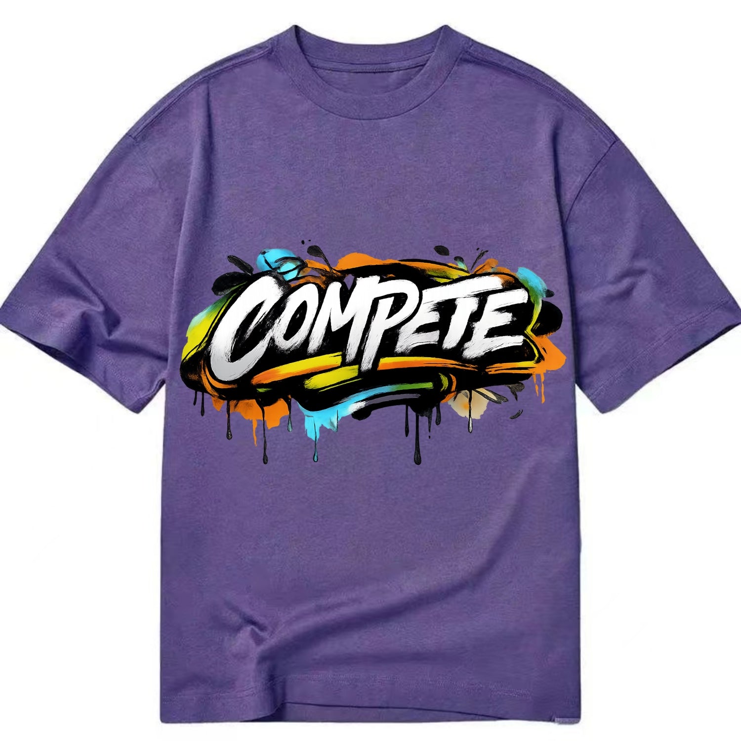Bold typography design - "COMPETE" - competitive spirit, love the game - Classic T-shirt - Purple