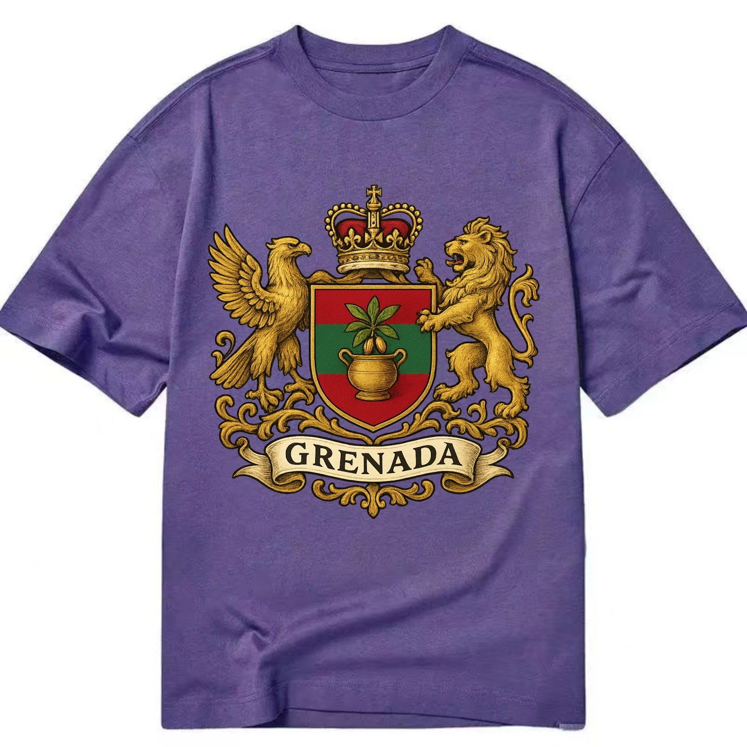 Grenada Heritage Badge  - Classic T-shirt - Purple