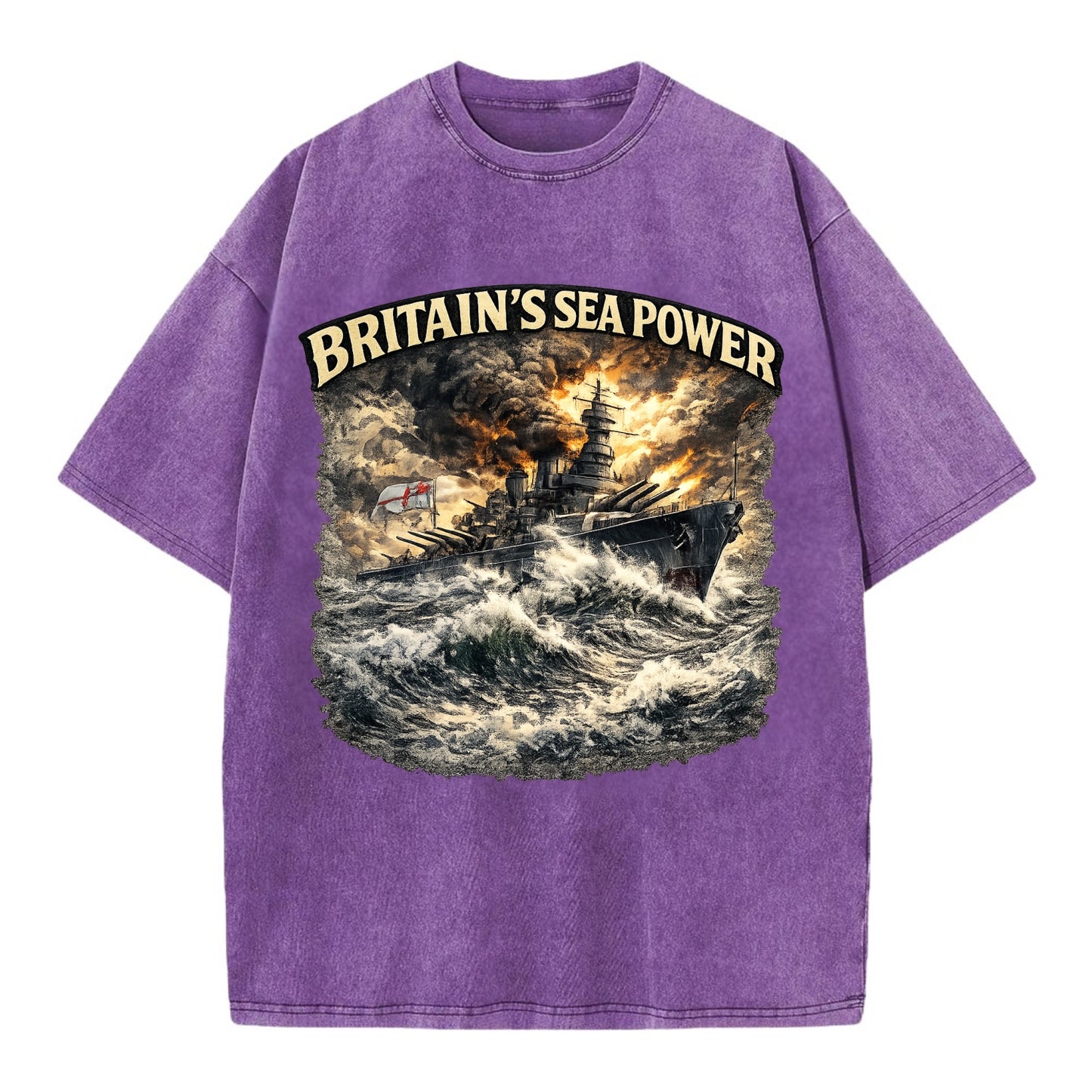 Britain's Sea Power - Vintage T-shirt - Purple