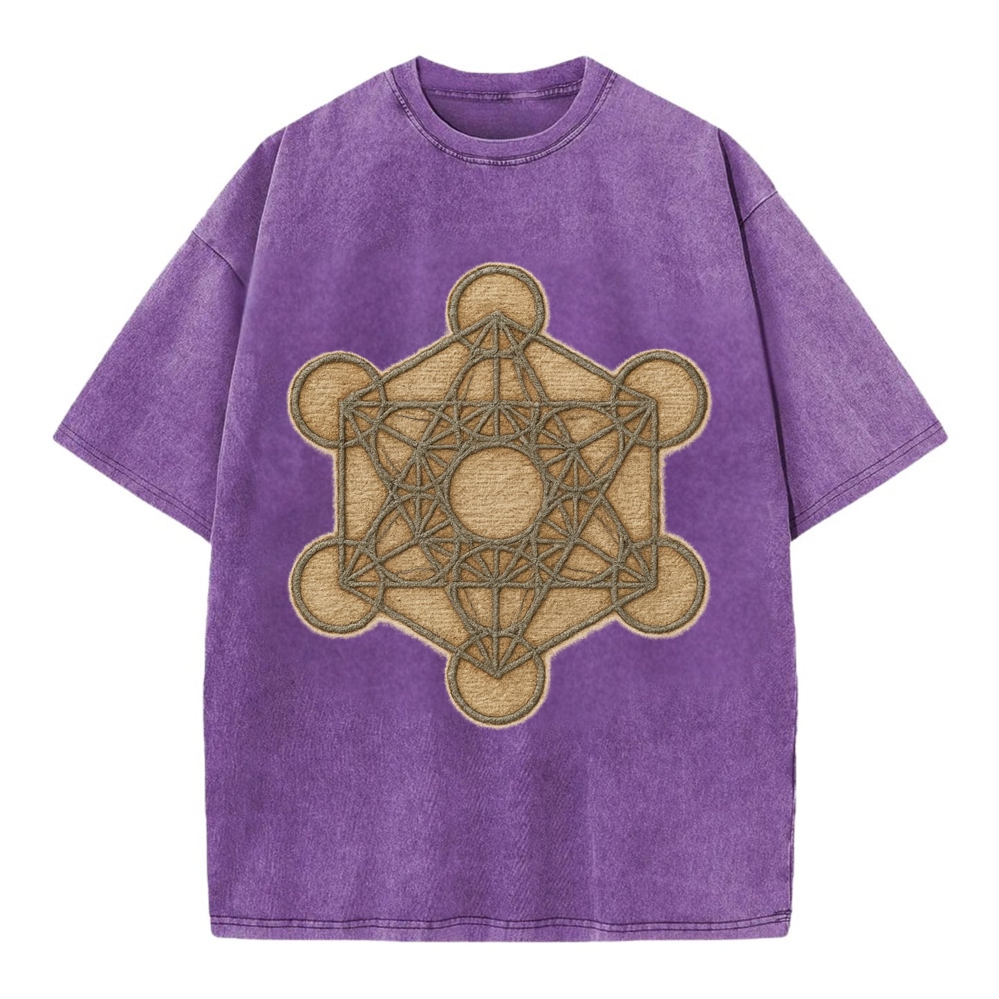 Metatron's Cube  - Vintage T-shirt - Purple