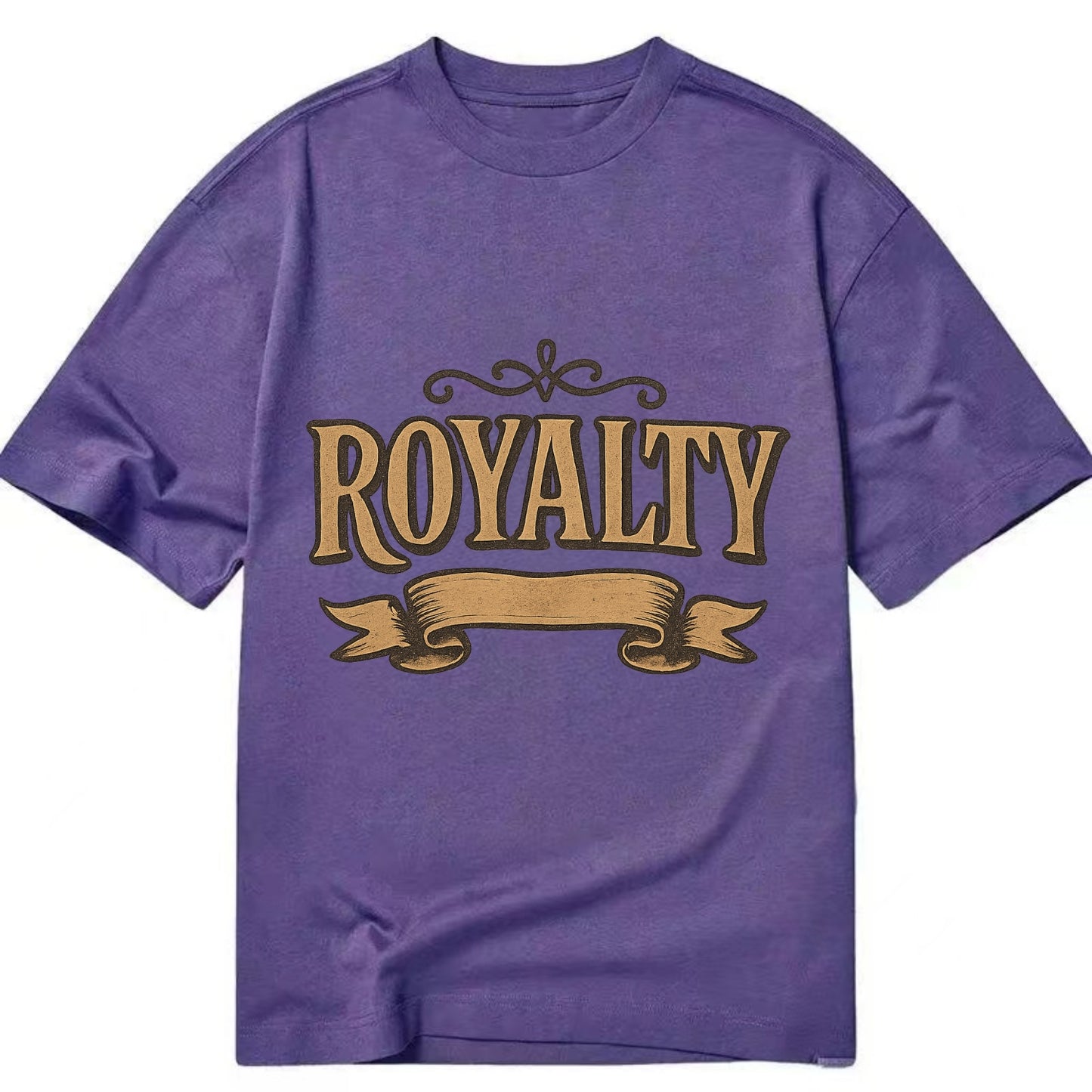 Bold typography design - "ROYALTY" - regal bearing, noble spirit - Classic T-shirt - Purple