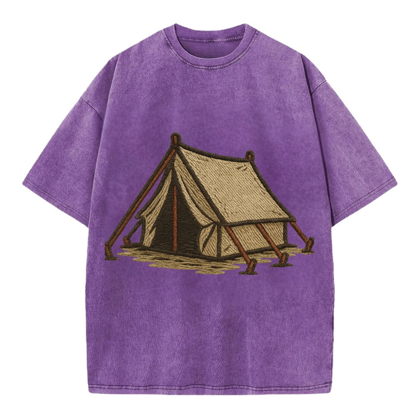 Camping Tent  - Vintage T-shirt - Purple