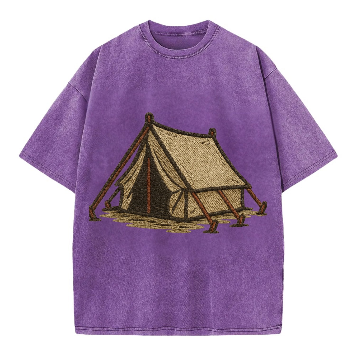 Camping Tent  - Vintage T-shirt - Purple