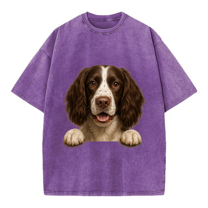 English Springer Spaniel  - Vintage T-shirt - Purple