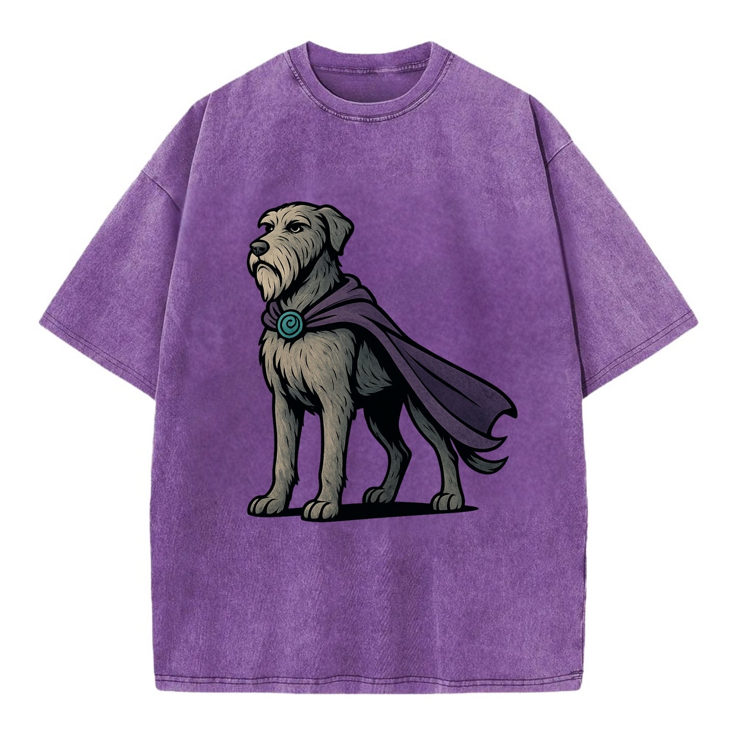 Irish Wolfhound Mystic Hero  - Vintage T-shirt - Purple