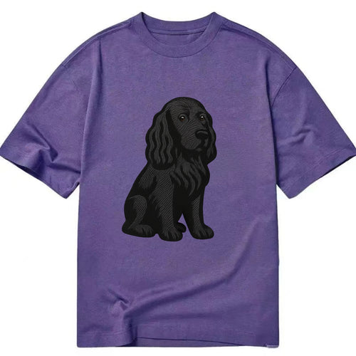 Field Spaniel - Black silky coat embroidered pose - Classic T-shirt