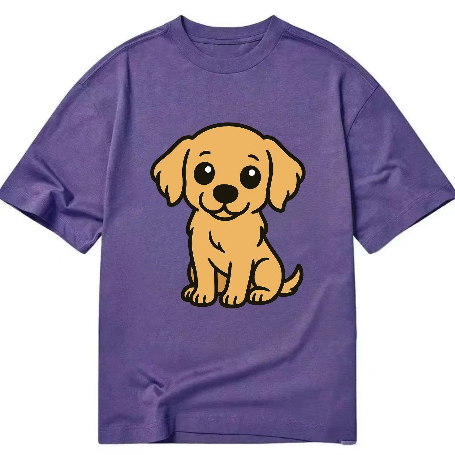 Golden Retriever - Head tilt curious pose - Classic T-shirt - Purple