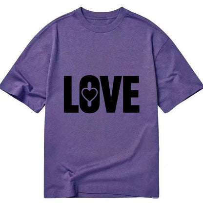 Bold typography design - "LOVE" - universal connection, heart centered - Classic T-shirt - Purple