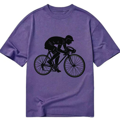 Cyclist sprinting in racing position - Classic T-shirt - Purple