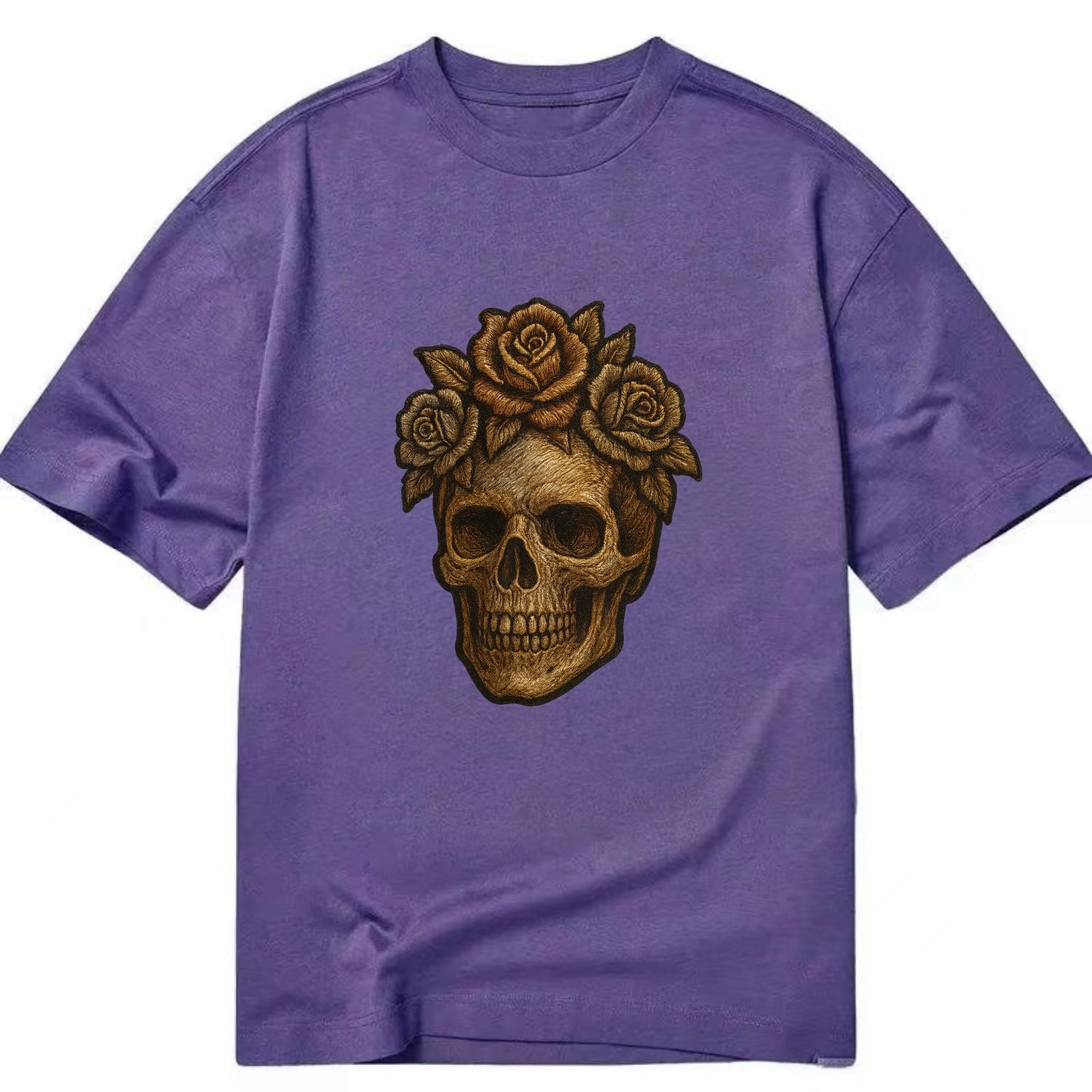 Skull and Roses  - Classic T-shirt - Purple