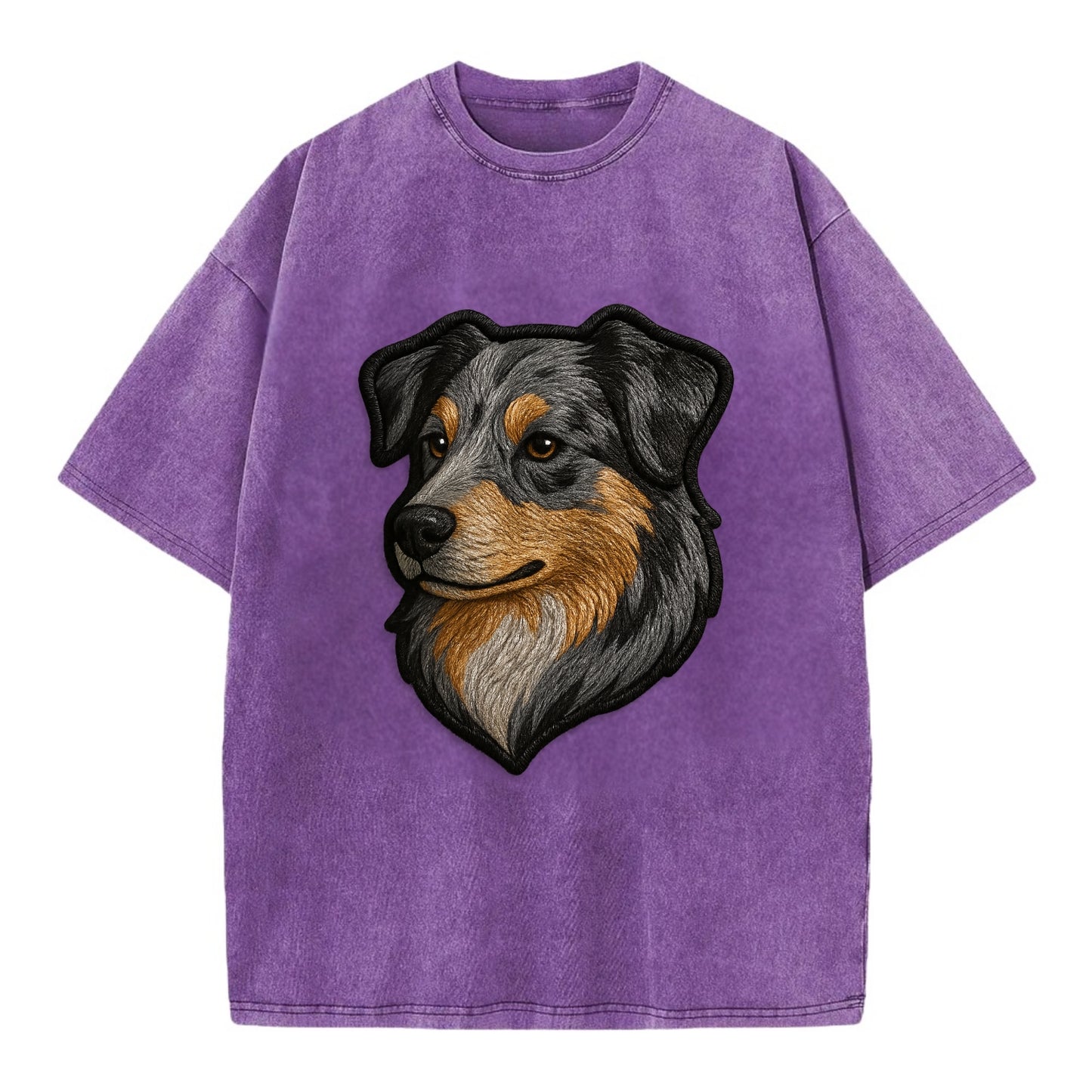 Australian Shepherd - Modern merle patte - Vintage T-shirt - Purple