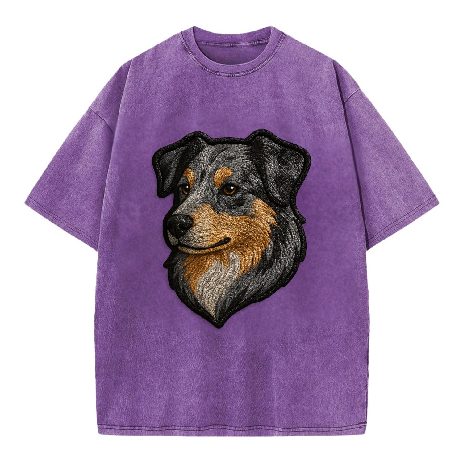 Australian Shepherd - Modern merle patte - Vintage T-shirt - Purple