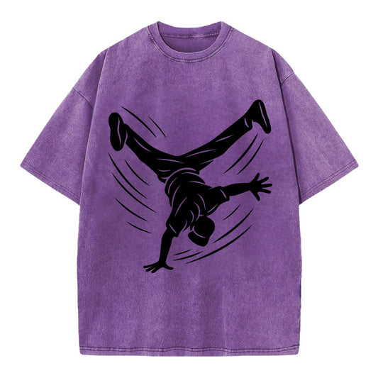 Breakdancer windmill move - Vintage T-shirt - Purple