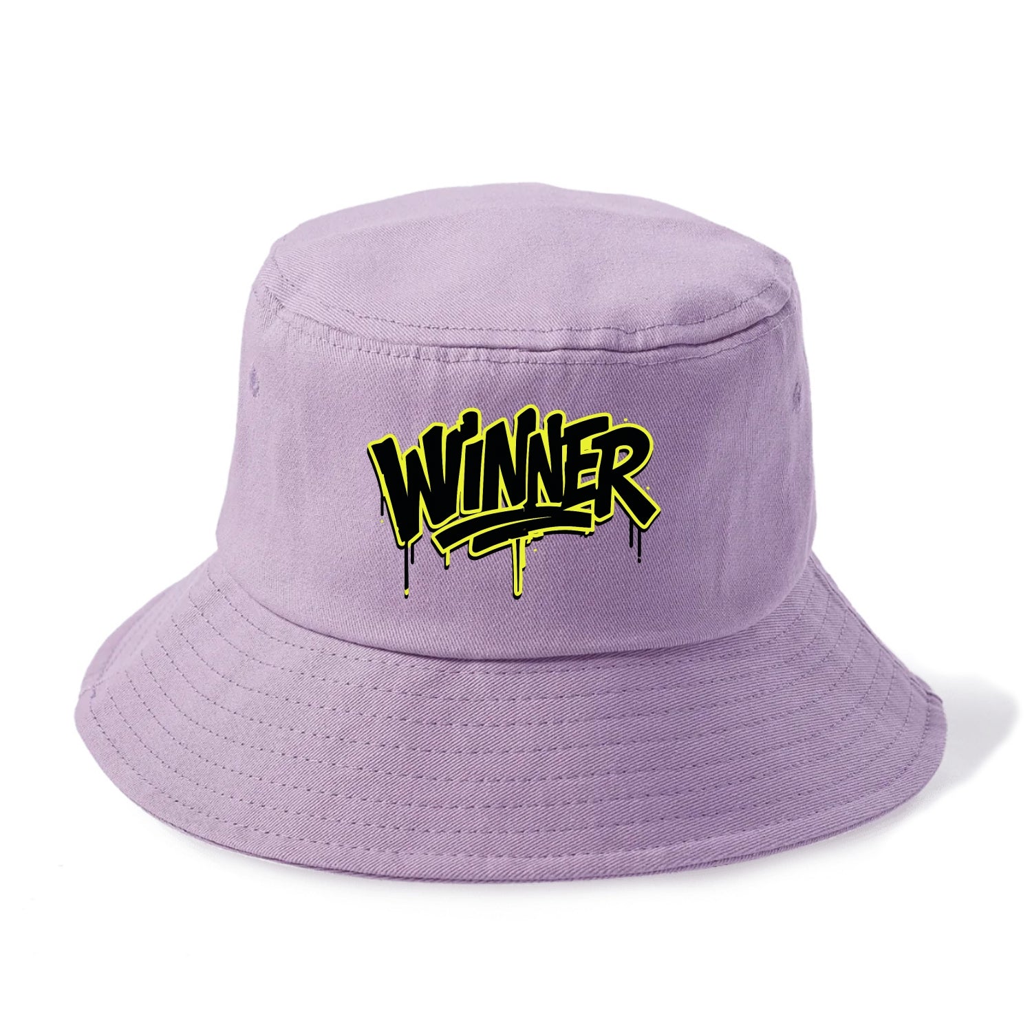 Bold typography design - "WINNER" - victorious mindset, champion - Bucket Hat - Purple
