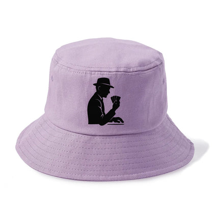 Poker player with cards close - Bucket Hat - Purple