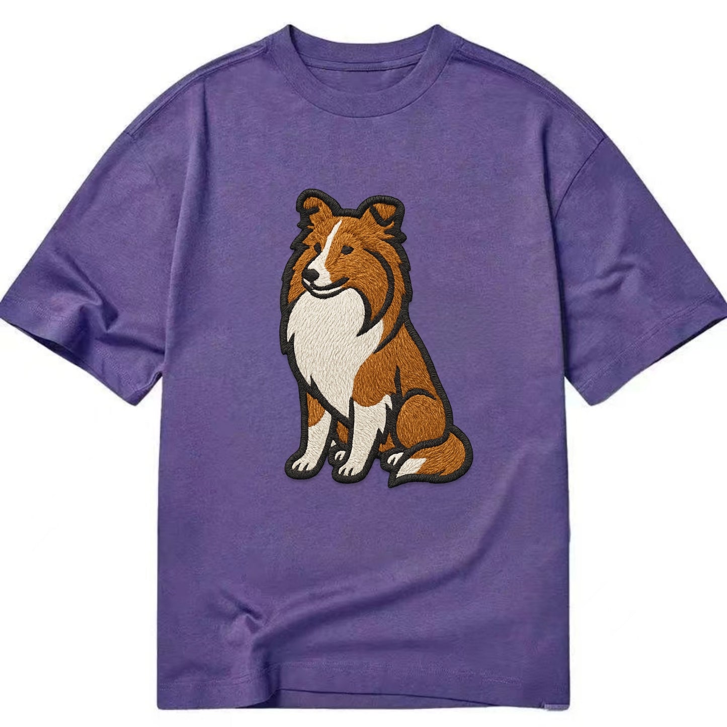 Shetland Sheepdog - Sable and white embr Classic T-shirt - Purple