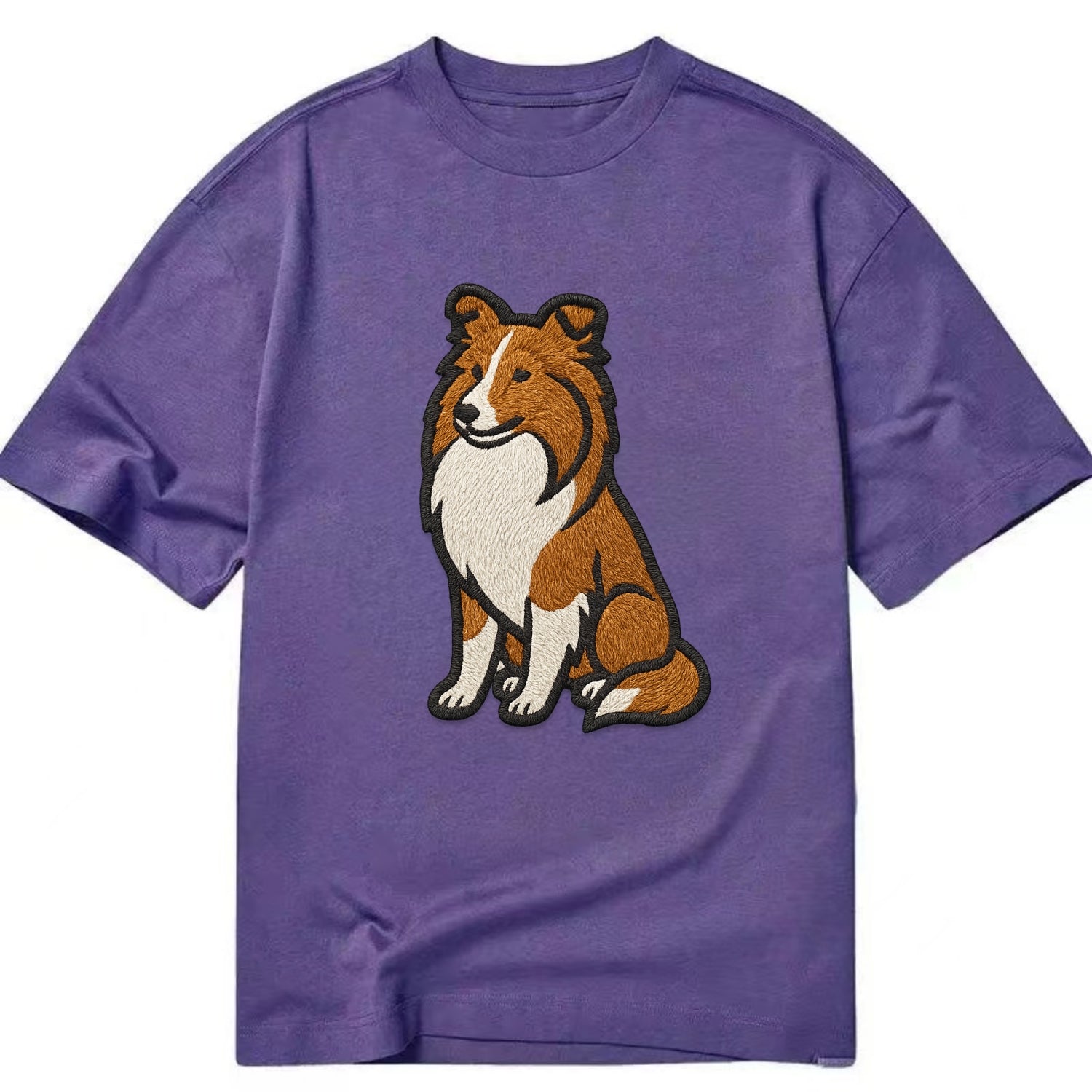 Shetland Sheepdog - Sable and white embr Classic T-shirt - Purple