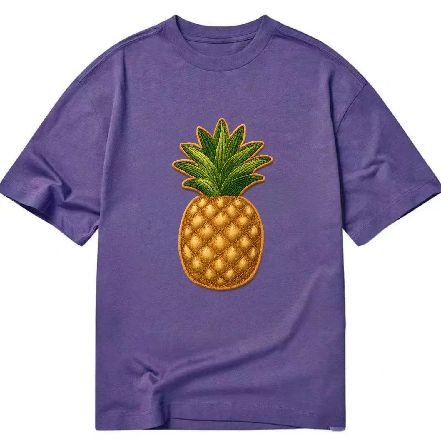 PINEAPPLE CROWN - tropical fruit in yellow and green , hospitality - Classic T-shirt - Purple