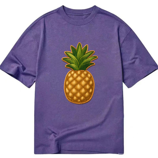 PINEAPPLE CROWN - tropical fruit in yellow and green , hospitality - Classic T-shirt - Purple