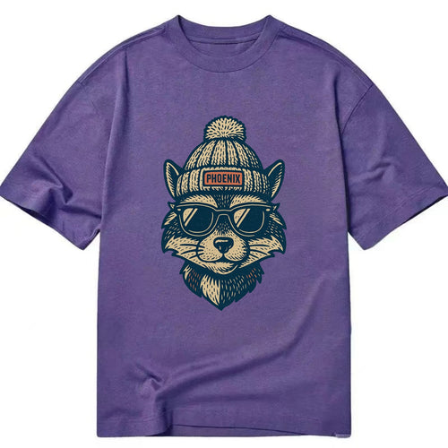 Arizona Ringtail wearing Phoenix beanie with pom pom and wayfarer sunglasses - Classic T-shirt