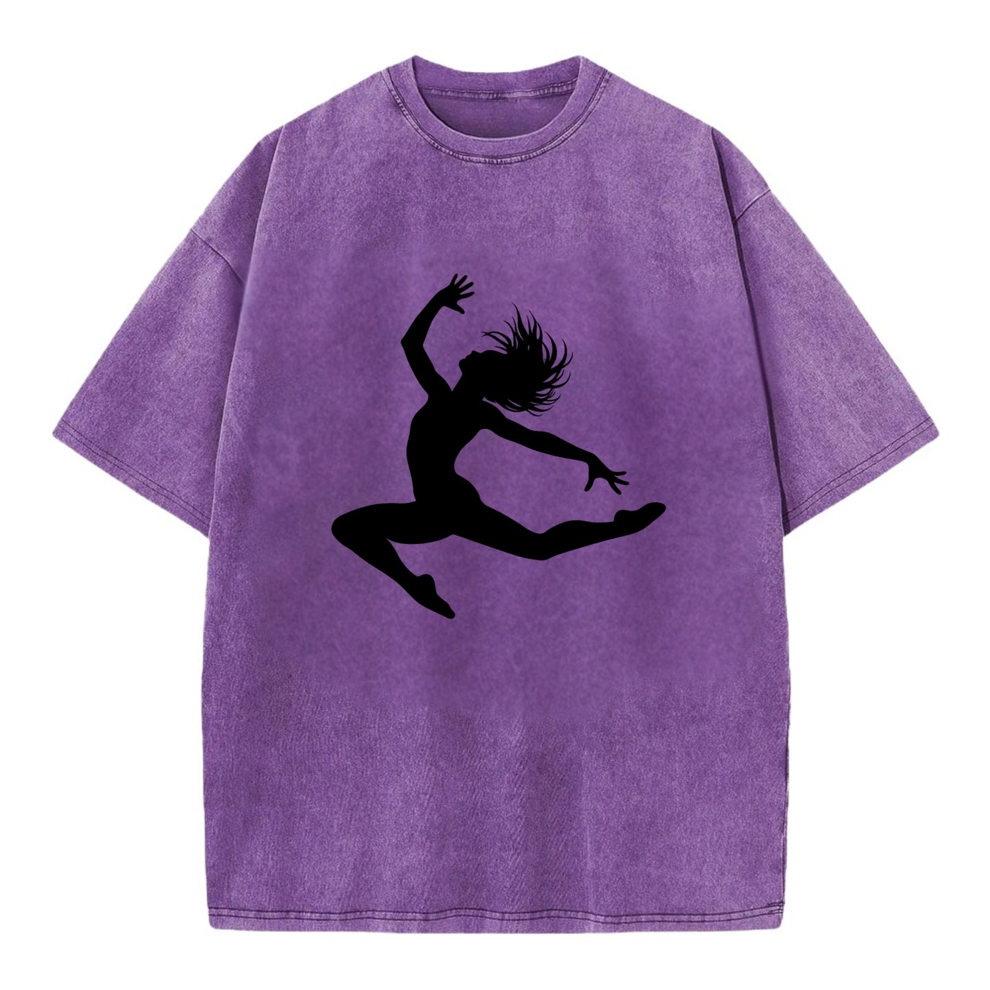 Contemporary dancer leap mid-air - Vintage T-shirt - Purple
