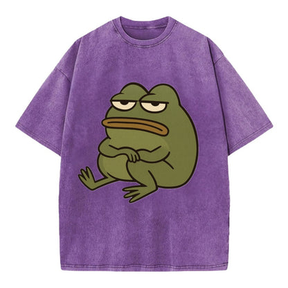 The Frog Judges Silently - Vintage T-shirt - Purple